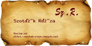 Szoták Róza névjegykártya