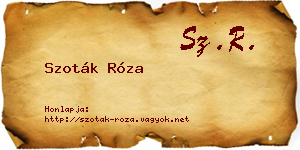Szoták Róza névjegykártya
